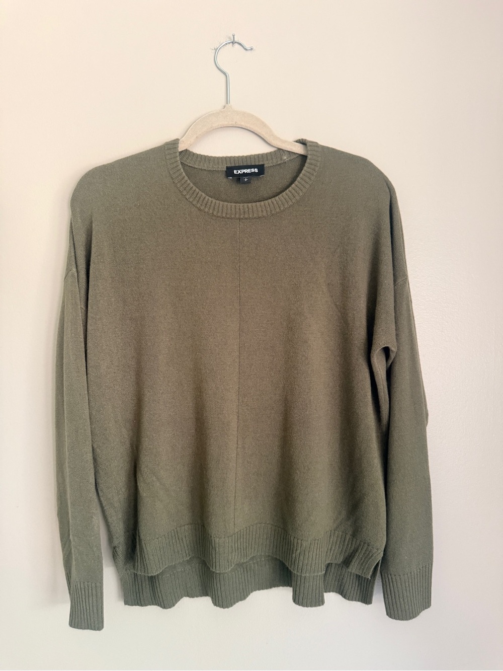 NWOT Express Olive Crewneck Sweater, size small